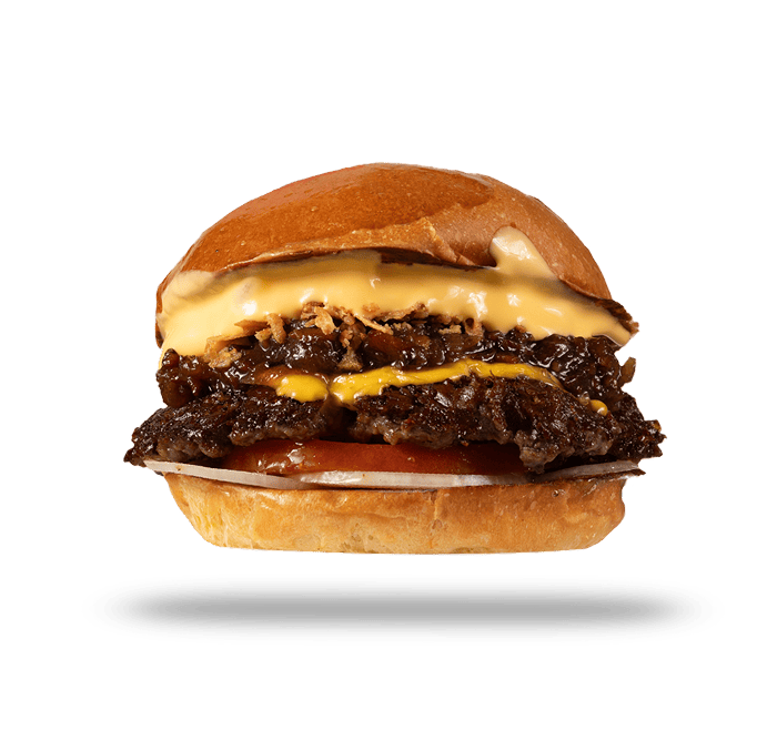 Burger με πικάντικη σάλτσα και jalapeños