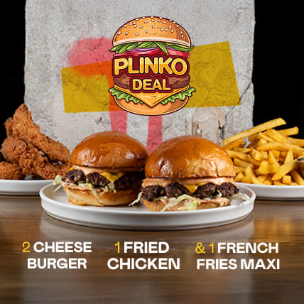 Εικονογράφηση Plinko Deal με δημιουργικά στοιχεία burger